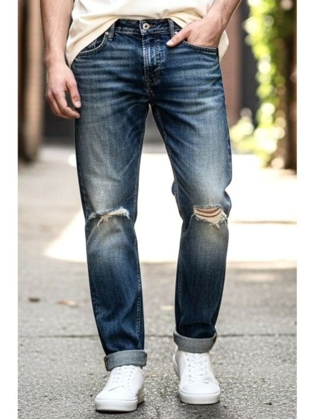 Men's Guess Jeans Distressed Huntington Regular Straight Size 32 x 32